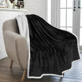 PAVILIA Sherpa Fleece Throw Blanket for Couch, Twin Size, Black, Plush Soft Fuzzy Sofa Blanket, Cozy Reversible Winter Throw for Women Men, 60x80 Inches