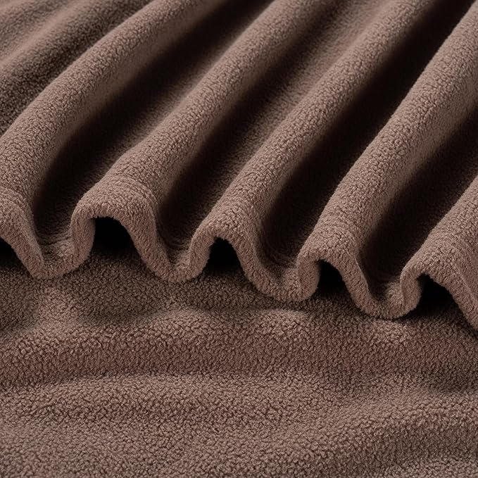 Berkshire Blanket Microfleece Twin Size Bed Blanket Taupe, Lightweight Soft Breathable Plush Micro Fleece Blanket for Bed Couch Sofa, 60x92 Inches