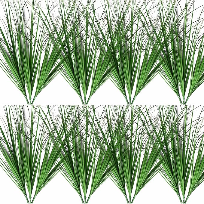 24PCS Artificial Grass Plant, Artificial Shrubs Wheat Grass, Artificial Greenery Stems Fake Weed for Room Indoor Home Decor, Artificial Tall Grass Fake Plants for Outdoor Decor