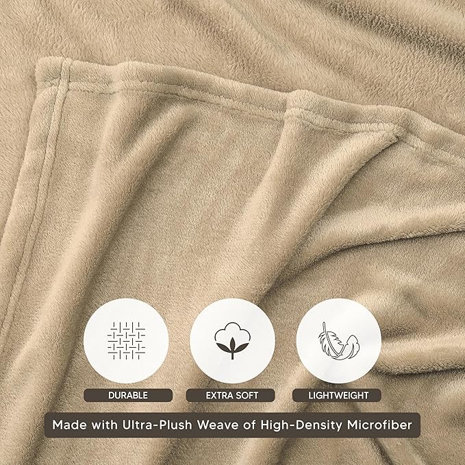 Utopia Bedding Camel Fleece Blanket Twin Size Lightweight Fuzzy Soft Anti-Static Microfiber Bed Blanket (60x80 Inch)
