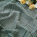 EMME Cotton Muslin Twin XL Blanket Breathable Gauze Soft Lightweight Blankets Adults Gifts for Women (Heather Forest Green, 66"x90")