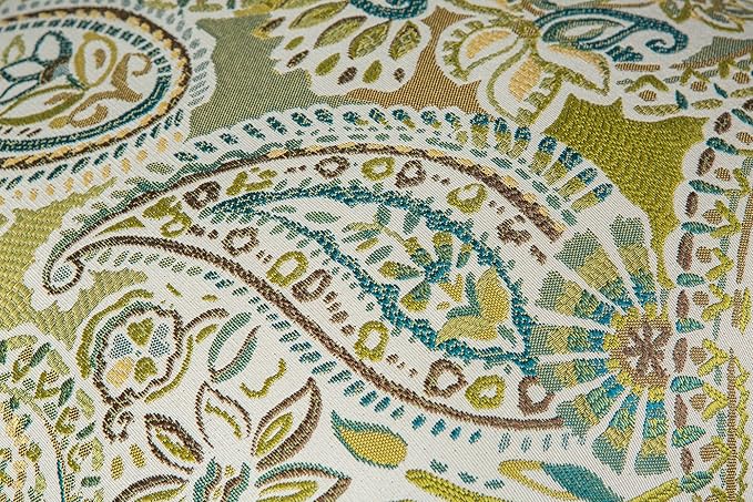 Mika Home Pack of 2 Oblong Rectangular Throw Pillow Cover Cushion Cases for Sofa Couch Chair,Paisley Pattern,12x20 Inches,Green Brown Cream Multicolor
