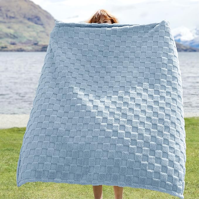 Bedsure GentleSoft Light Blue Throw Blanket for Couch - Super Soft Cozy Blankets Gifts for Women Men Girls, Cute Small Fleece Throws for Bedroom Home Decor, 50x70 Inches
