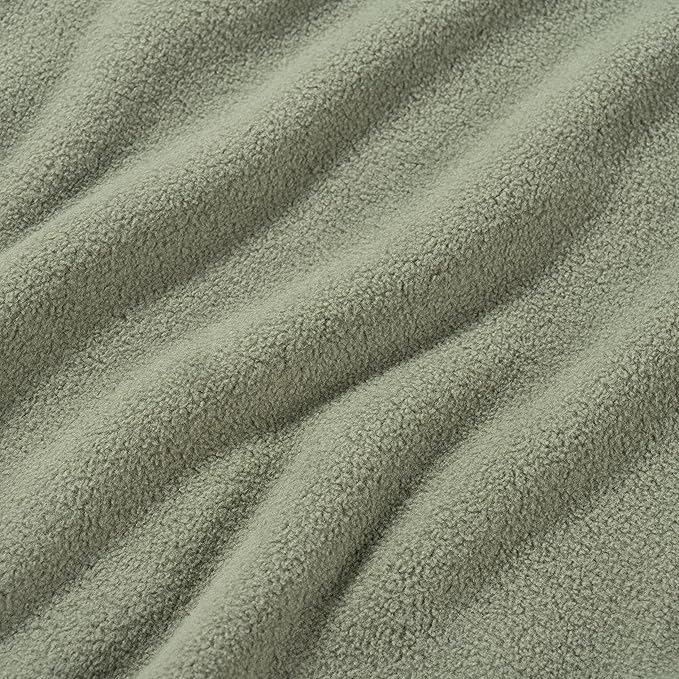 Berkshire Blanket Microfleece Throw Size Bed Throw Blanket Dark Sage Green,Lightweight Soft Breathable Plush Micro Fleece Throw Blanket for Travel,Bed and Couch,50x60 Inches