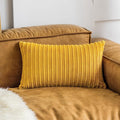 UGASA Velvet Pillow Covers Striped Decorative Throw Pillow Covers Cushion Case with Hidden Zipper for Home Couch/Bedroom, Soft Cozy Solid Square, 1 Piece (12"x20", Primrose Yellow)