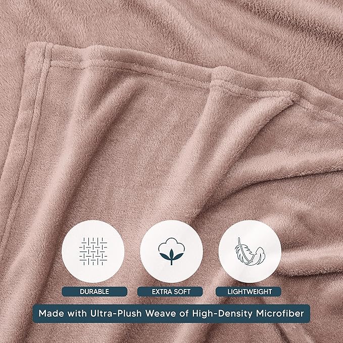 Utopia Bedding Rose Pink Fleece Blanket California King Size Lightweight Fuzzy Soft Anti-Static Microfiber Bed Blanket (102x96 Inch)