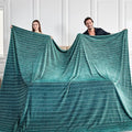 Extra Large Soft Cozy 120x120 Inches Seamless Oversized King Fleece Blanket - Huge 3D Jacquard Decorative 10'x10' California King Blanket for Bed, Sofa, Couch, Travel, Green Chain